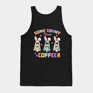 Some Bunny Needs Coffee Cute Easter Tank Top